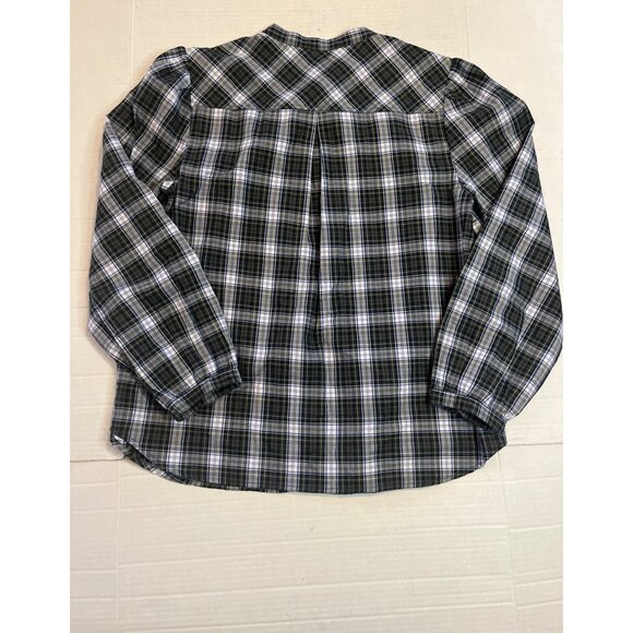 J. Crew Womens embellished beadwork button up, tartan plaid, long sleeve shirt. - Picture 3 of 12